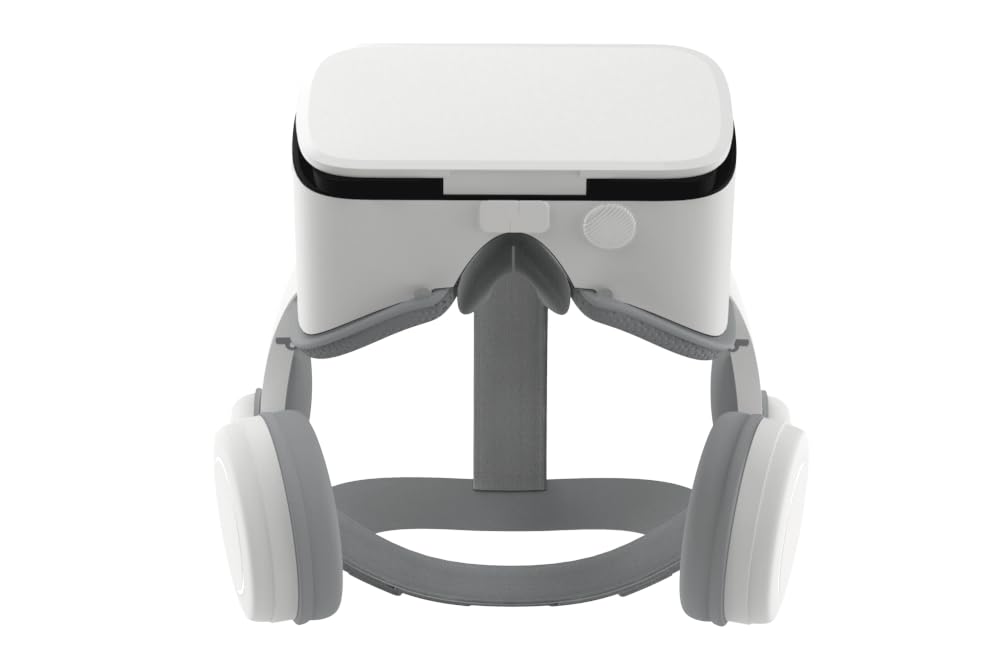 VR Headset mit Bluetooth Kopfhörer, Faltbare Virtual Reality Brille für Mobiltelefone, Kompatibel mit iPhone 17 16 15 14 13 und Samsung Galaxy S24 S23 S22 ETC
