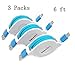 YICHUMY 3 Packs 6ft Retractable USB Type C Cable USB C to USB Male A Charging Cable for Samsung Note 8 S8 Plus, LG G5 G6 V30, Google Pixel, MacBook Pro 2016,Nintendo Switch Charger Cable (Blue)