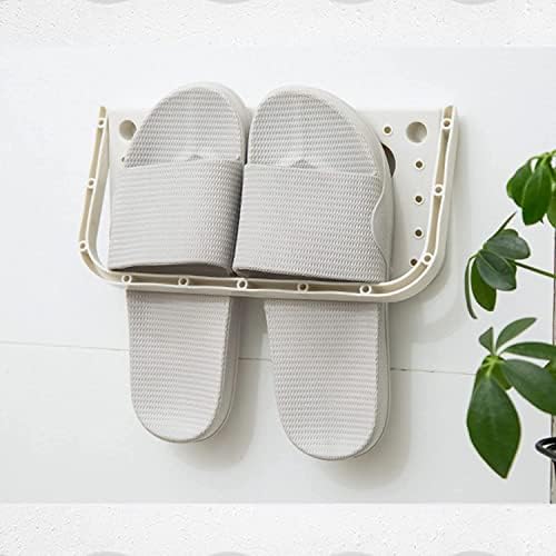 YancLife Wall Mounted Shoes Rack, 4Pcs Folding Hanging Space Saver Shoes Storage Rack, Quick Assembly No Tools Required, Plastic Shoe Organizer for Closet Hallway Bedroom Entryway Max Hold 10KG