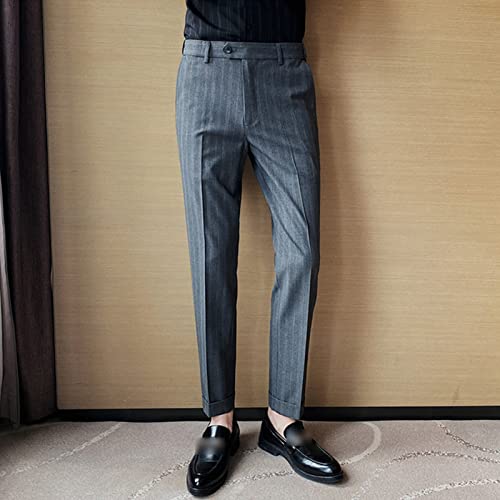 JEShifangjiusu Men's Classic Athletic Pants Slim Fit Business Dress Pants Chino Pant Flat Front Straight Fit Suit Pant (31,Black), Black, 312