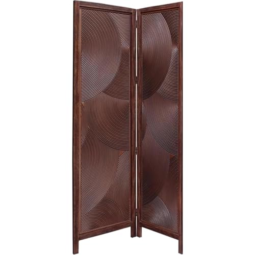 Image of Classic Wood & Craft Wooden Room Divider Partition for Living Room, Privacy Partition, Partition Wall, Divider for Makeup Studio /Office (2 Panels - Round Frame Design)