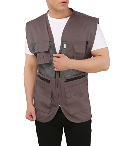 Image of ASHDAN Photographer Durable Vest. Sleeveless Regular Size Outdoor Expedition Jacket. Netted Ventilation