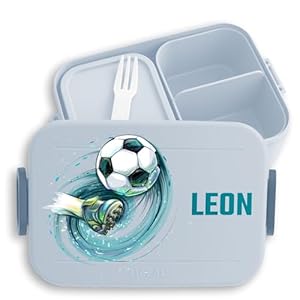 Geschenk Mit Namen Fußball Bento Box Hellblau Leon