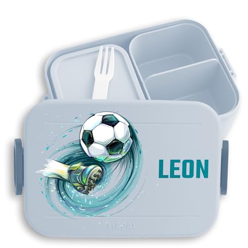 Geschenk Mit Namen Fußball Bento Box Hellblau Leon
