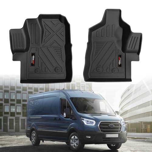 Custom Fit for 2020-2026 Ford Transit 150/250/350 Floor Mats Front Liner 2 Pcs TPE All Weather Accessories (No Transit Connect) (for 2020-2026 Ford Transit)