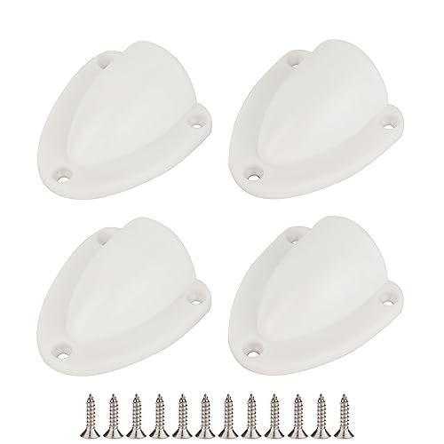 Grekywin Marine Wire Cable Vent Cover 4Pcs Set, White Nylon Clamshell for Vent, Accessories for Boat Yacht (57 x 63mm)
