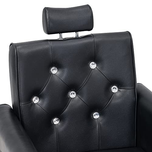 Barberpub Classic Recliner Barber Chair Antique Hair Spa Salon Styling Beauty Equipment 3123 (Black) #TOP1