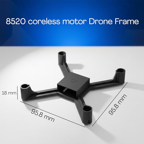 Image of ESP32 DIY Drone Frame Kit, 96mm Quadcopter Frame for 8520 Coreless Motors, 3D Printed Black Frame with Mobile App Support, 95.8mm x 95.8mm x 18mm