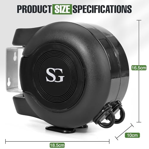 SG Traders Cordomatic Retractable Washing Line 30m Auto Retractable Reel Clothes Washing Line Twin Cable Wall Mounted Clothesline Indoor and Outdoor Clothes Dryer Easy To Install (15m X 2) - Image 5