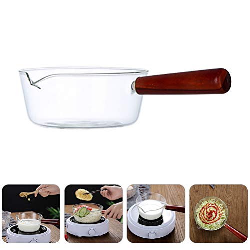 Yarnow Glass Saucepan Heat Resistant Glass Stovetop Cooking Pot Milk Pan Mini Butter Warmer For Pasta Noodle Soup Milk Baby Food 400Ml #TOP1