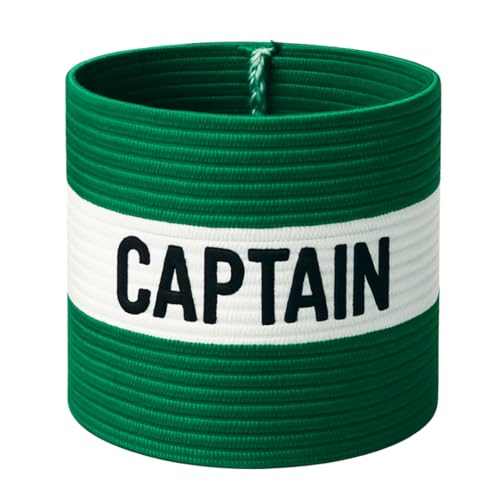 Fitness Health Football Band Soccer Captain's Armband Design Captain Band for Adult and Youth, 5 Colours Available for Multiple Sports, Elastic Arm Band for Captain (Green - Teen)