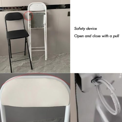 Tabouret de cuisine pliable blanc 70 cm pour optimiser un studio - 8