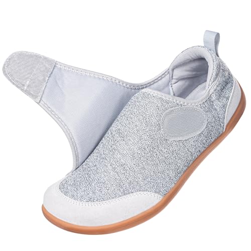 Image of Sisttke Diabetic Shoes for Men Extra Wide Width Adjustable Swollen Feet Orthopedic Shoes Arch Support Barefoot Diabetic Slippers for Edema Elderly Arthritis Indoor Outdoor