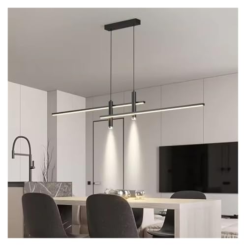 Suspension LED table à manger moderne noir 120 cm lustre cuisine salon