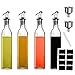 Ruining 4 Dispensador de Aceite y Vinagre 500ml, Botella de Aceite, Dispensador de Aceite, con Pico de Acero Inoxi y pegatinas para Cocinar BBQ Barbacoas Pasta Parrillas