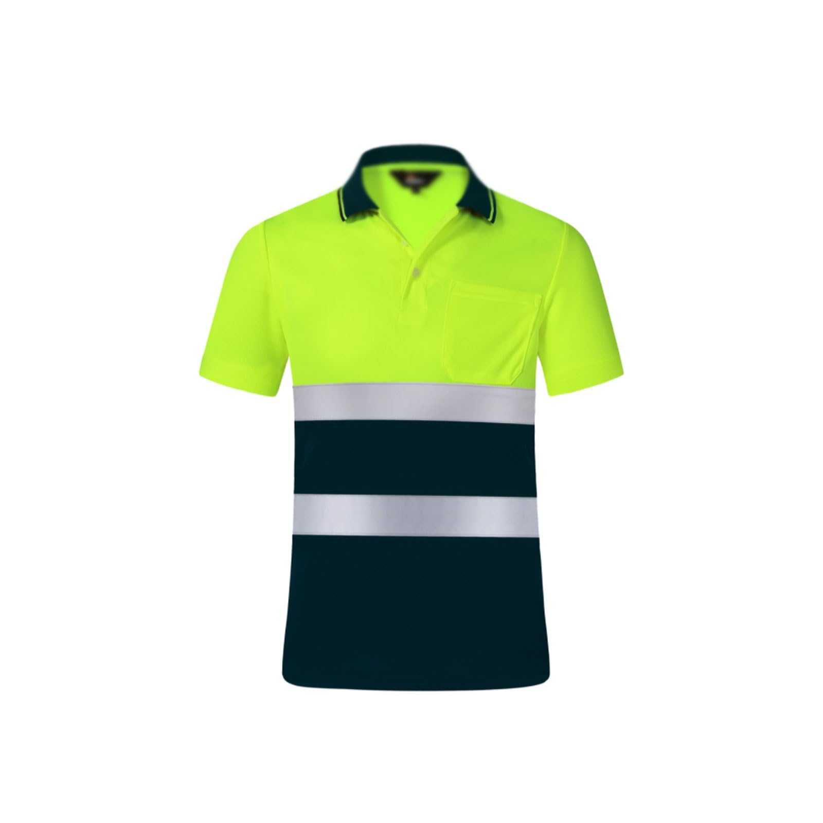 Camiseta de trabajo reflectante de alta visibilidad, manga corta de secado rápido for trabajo nocturno, camiseta de trabajo duradera. chaleco reflectante