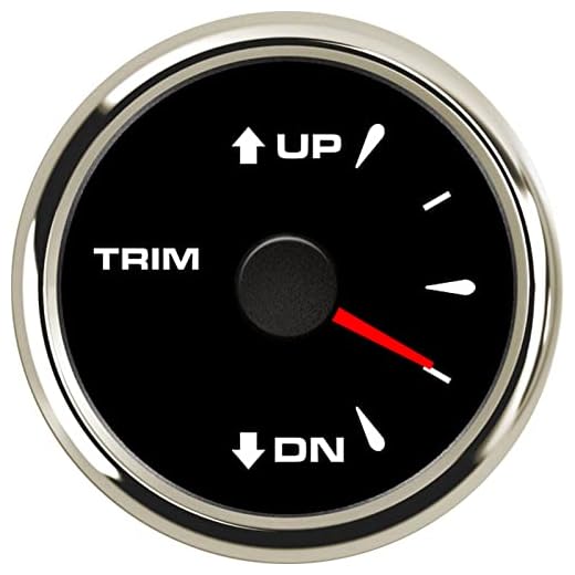 BLUERICE 52mm Domed Series Marine Trim Gauge UP DN Boat Trim Balance Gauge Meter 0-190ohm Signal Trim Tilt Indicator 7 Color Backlight IP68 for Vehicle Modification Yacht Marine