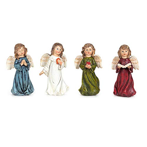 Darice Christmas Angel Figurines | 4 Miniscape Minis | Fairy Garden Miniature Kit | 2 X 3.75 Inches | 4 Assorted Styles