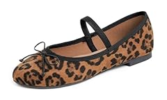 Leopard Faux Suede Mary Jane With Canvas Lining