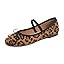 Leopard Faux Suede Mary Jane With Canvas Lining