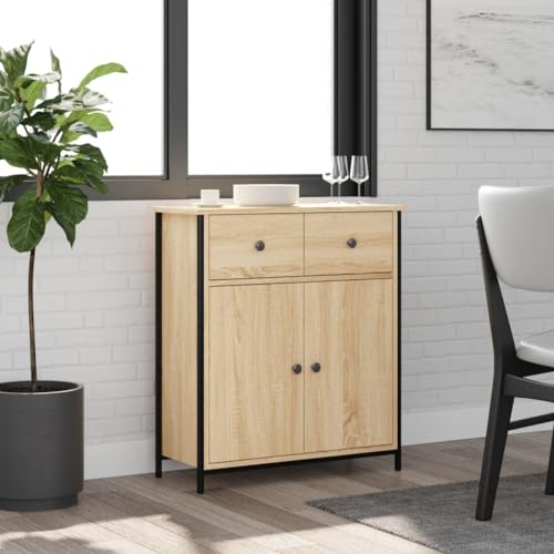 Generisch Aparador buffet, armario de madera de 70 x 30 x 80 cm, ideal para salón, cocina, entrada, roble marrón, armario de almacenamiento, mesas de consola, armarios de oficina