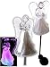 Solar Powered Angel w/Frosted Skirt Garden Stake Landscape Color Change Lights (Set of 2)