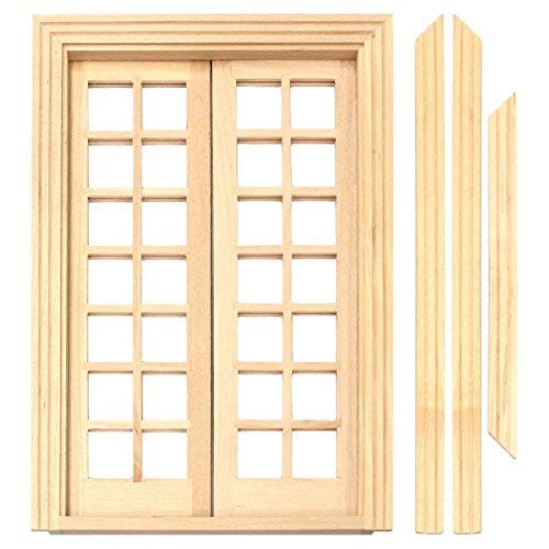MyTinyWorld Dolls House Miniature 14 Pane Double French Doors