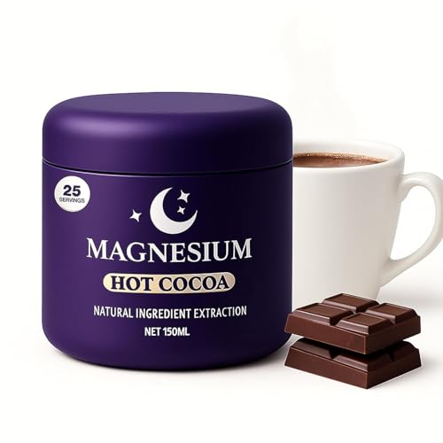 Magnesium-HeißE Schokolade FüR Die Nacht, Beruhigende GeträNkemischung FüR Den Abend, Sanftes Schokoladenpulver, FüR Entspannung Und Erholung,1pcs