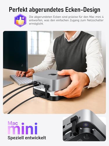 Image of Lemorele Mac mini M4 Docking Station - Dual HDMI + DisplayPort withTriple Monitor Support