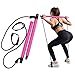 GrandEver Kit de Barra de Pilates portátil con Banda de Resistencia, Barra de Ejercicio de Yoga Pilates Stick Yoga con Bucle de pie para Entrenamiento de Cuerpo Completo, fácil de Usar.