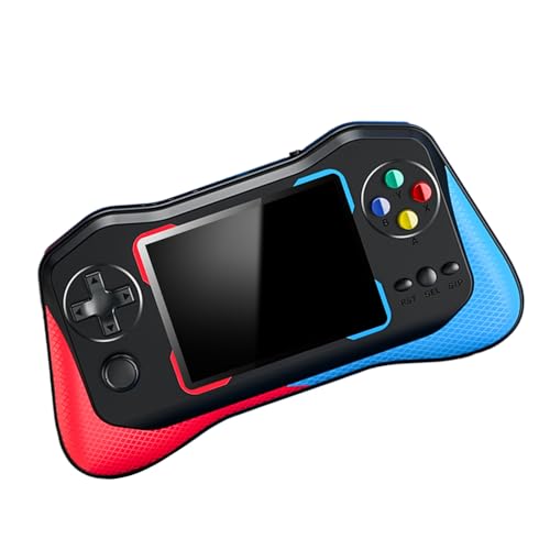 Dilwe Handheld-Spielekonsole, 3,5-Zoll-Großbildschirm, Integrierte 500 Spiele, Kratzfestes ABS-Retro-Handheld-Spielekonsole, Elektronisches Spielzeug (Rot mit Blau)