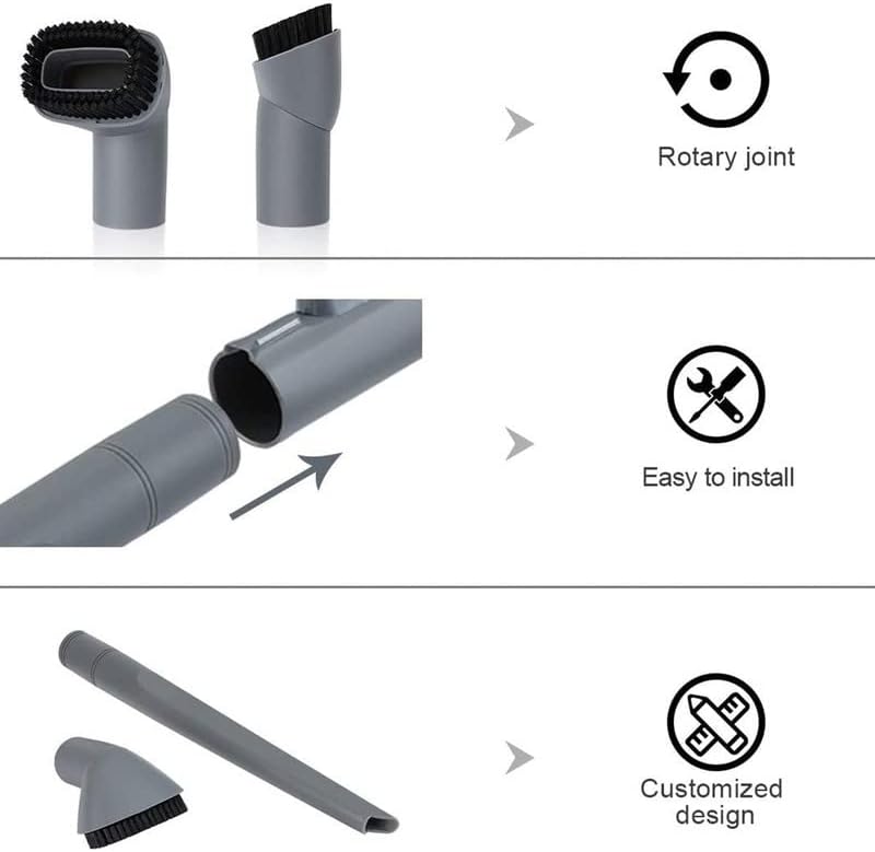 Diagram showing attachment installation steps