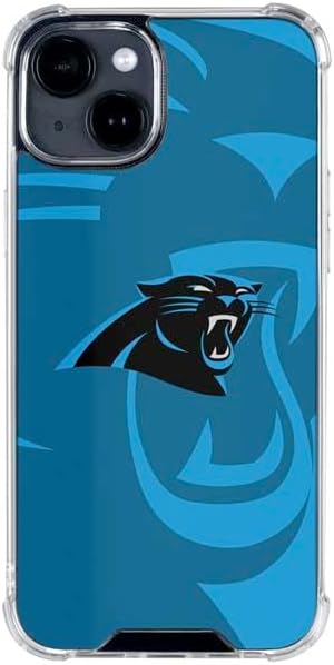 Skinit Clear Phone Case Compatible with iPhone 15 - Officially Licensed NFL Carolina Panthers Double Vision Design