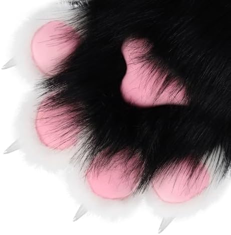 Cosplay Haoan Furry Faux Fur Fox Cat Paws Gloves Animal Fursuit Mittens... - imagem 2