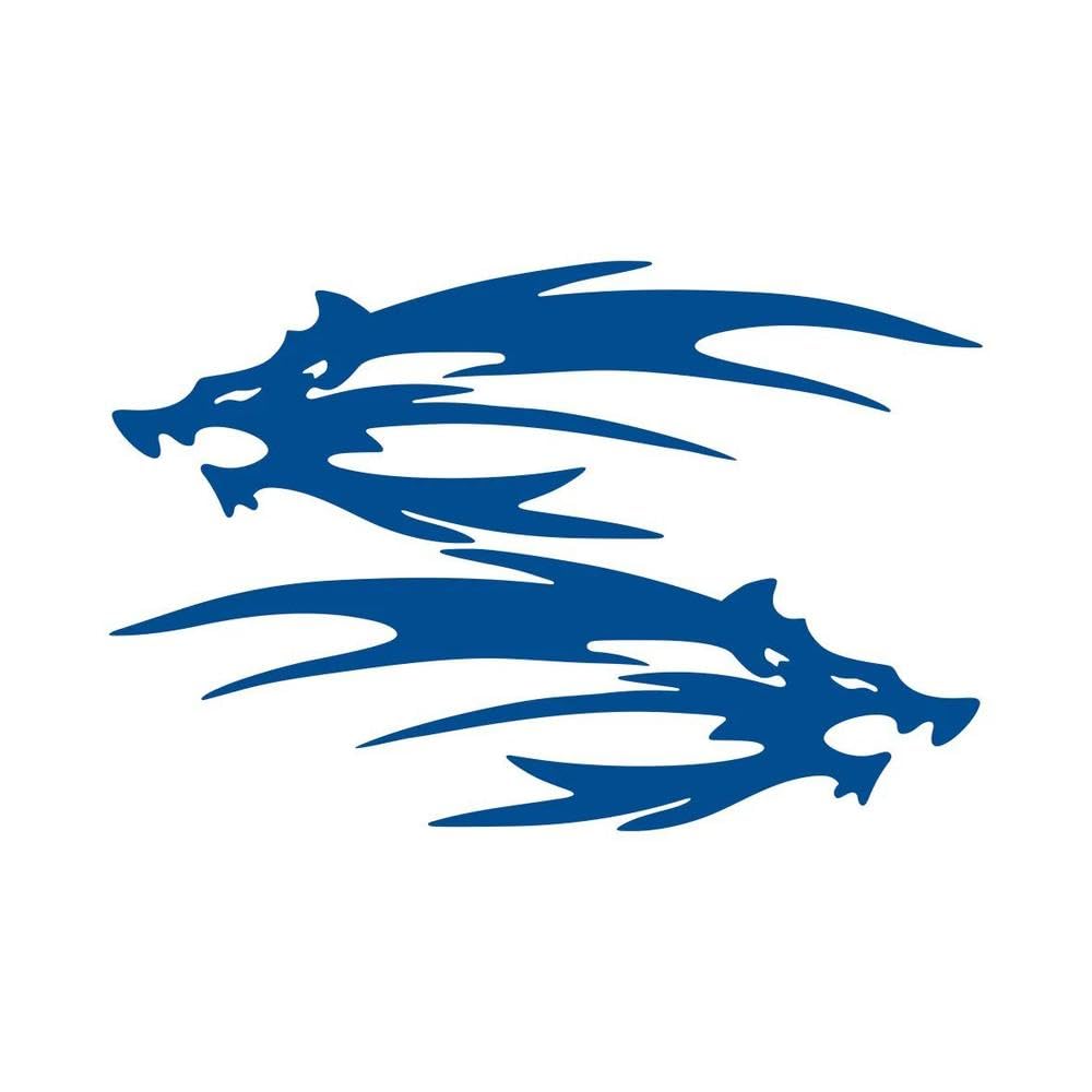 Pair Wild Wolf Vinyl Stickers for Helmets Motorcycles Cars Tanks(Blue,15cm)