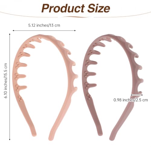 Lnidpd 2pcs Silicone Comb Headband for Women Non Slip Head Band with Teeth