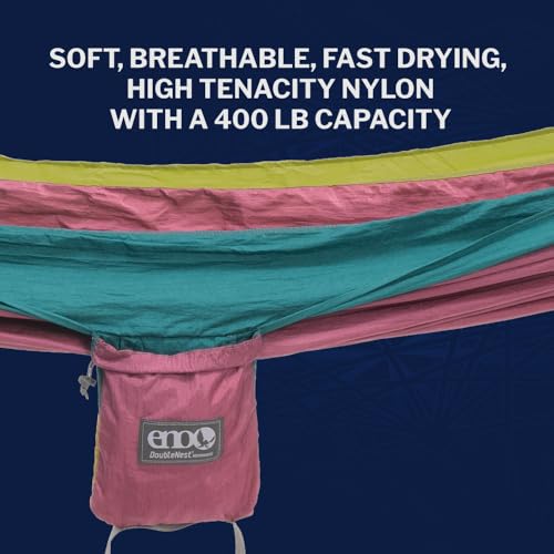 Image of ENO, Eagles Nest Outfitters DoubleNest Lightweight Camping Hammock, 1 to 2 Person, Special Edition Colors, ATC