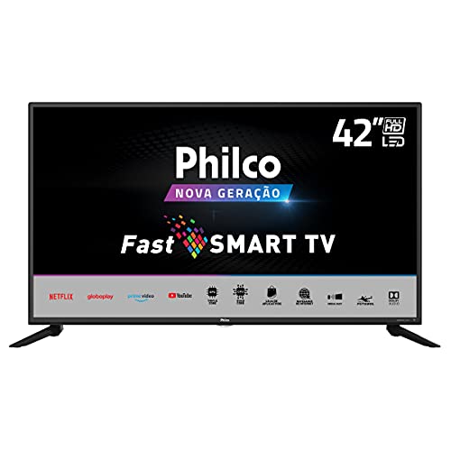 Smart TV LED 42” Full HD Philco PTV42G70N5CF com Processador Quad Core, GPU Triple Core, Dolby Audio