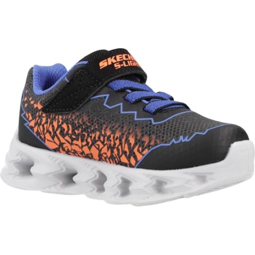 Skechers Bébé garçon Vortex 2.0 Zorento baskets, Black Synthetic / Blue & Orange Trim, 21 EU