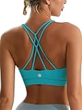 Sports Bras for Women,Padded Green Sports Bra Tank Top Sexy Crisscross Back High Impact Longline Workout Yoga Bra(WX2934Bright Green,M)