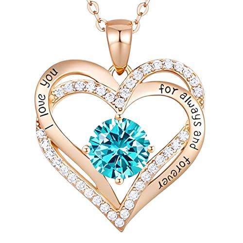 Collier pierre de naissance décembre pour femme en or rose