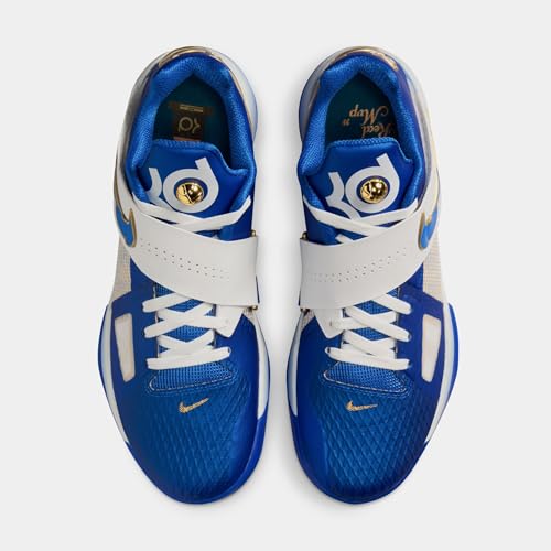 Image of Zoom KD 4 MVP Mens Basketball Shoes (Hyper Royal /Summit White /Metallic Gold) (FZ3540-400, Blue /White) Size 6