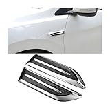 Sandfren 2PCS Car Hood Side Air Flow Intake Vent Trim, Self Adhesive Weatherproof Vehicle Grille Mudguard Side Stickers, Auto Exterior Decorative Accessories, Universal for SUV Sedan Truck