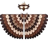 D.Q.Z Bird-Wings-Costume for Kids Dress Up, Felt Feathered Owl Parrot Chicken Animal Role Play Costume, Gift for Girl Boys (Eagle)