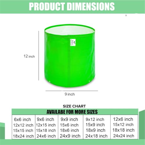 Image of Grow Bag UV Protected 260 GSM | HDPE Grow Bags for Plants | Heavy Duty Green Garden Plant Grow Bag with Drainage Holes | Reusable Vegetable Grow Bag for Terrace Gardening (5, 9X12 INCH)