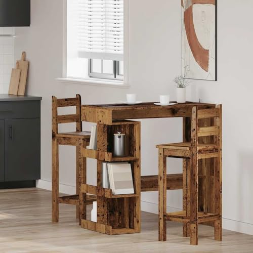 Table haute stable et durable en bois vieilli contre le désordre