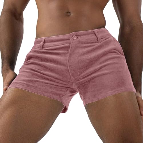 Short court en velours côtelé homme coupe ajustée haut de gamme
