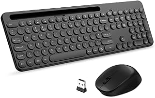 Amazon Brand - Eono wireless keyboard and mouse set Ultra Slim Full Size Keyboard and Ergonomic Cordless Mice Combo, Silent Keys, UK Layout, Numeric Keypad for Computer Desktop PC Laptop and Windows