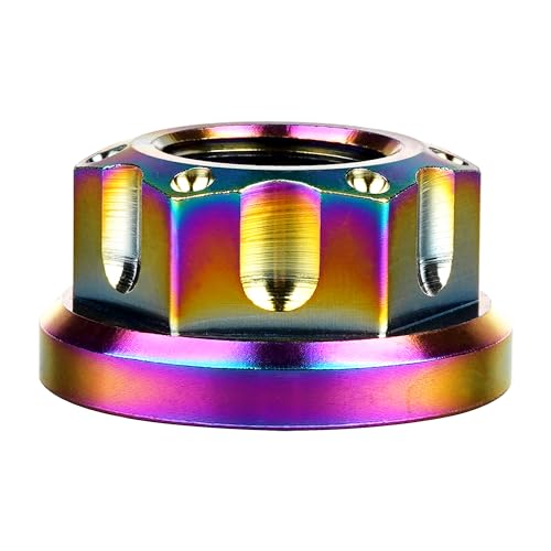 Image of Titanium M6 M8 M10 M12 M14 M16 Flange Bolt Nut Bicycle Motorcycle Rear Axle Car Modification Accessories Pack of 6 (M16 Pitch 1.5mm, Rainbow)