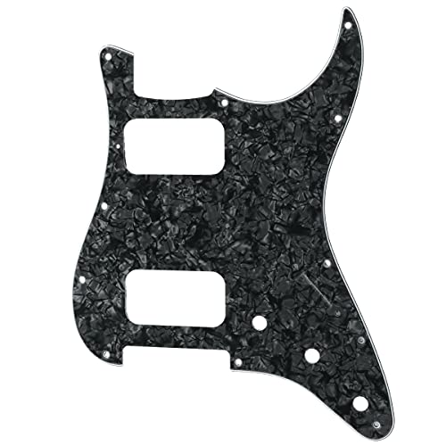 Musiclily Pro 11 Trous Round Corner HH Pickguard Strat 2 Humbuckers Plaque de Protection pour Guitare électrique… - Les Beatles, Paul McCartney, John Lennon, RIngo Starr, George Harrison Musiclily Pro 11 Trous Round Corner HH Pickguard Strat 2 Humbuckers Plaque de Protection pour Guitare électrique…